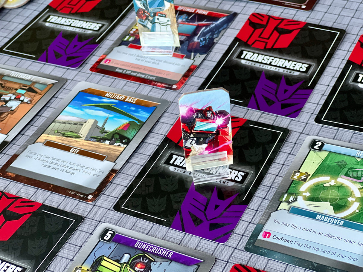 Transformers DBG board game character cards and abilities
