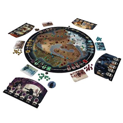 A War of Whispers game components and empire cards