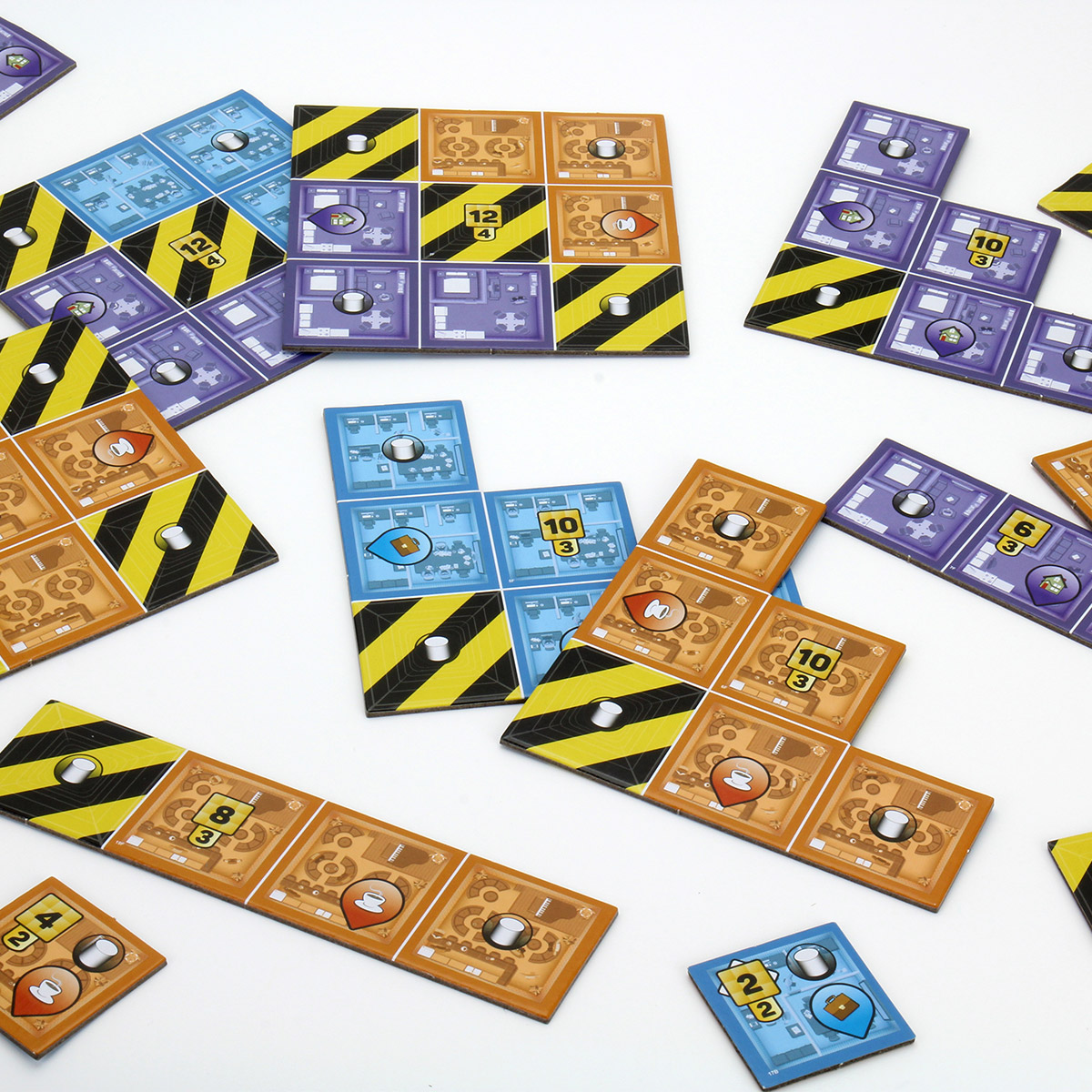 Meeple Towers game board with building spaces