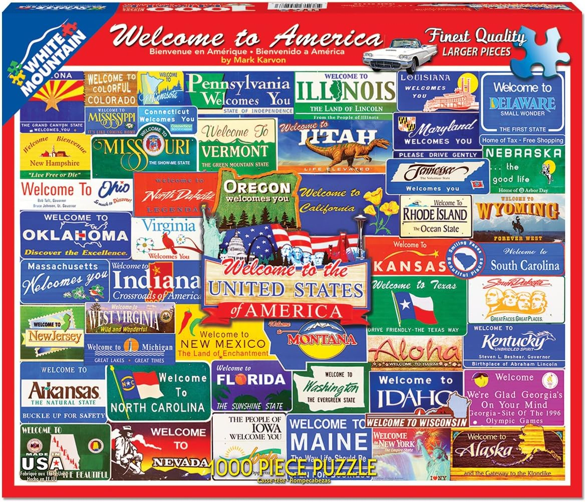 Welcome to America - 1000 Piece Jigsaw Puzzle White Mountain