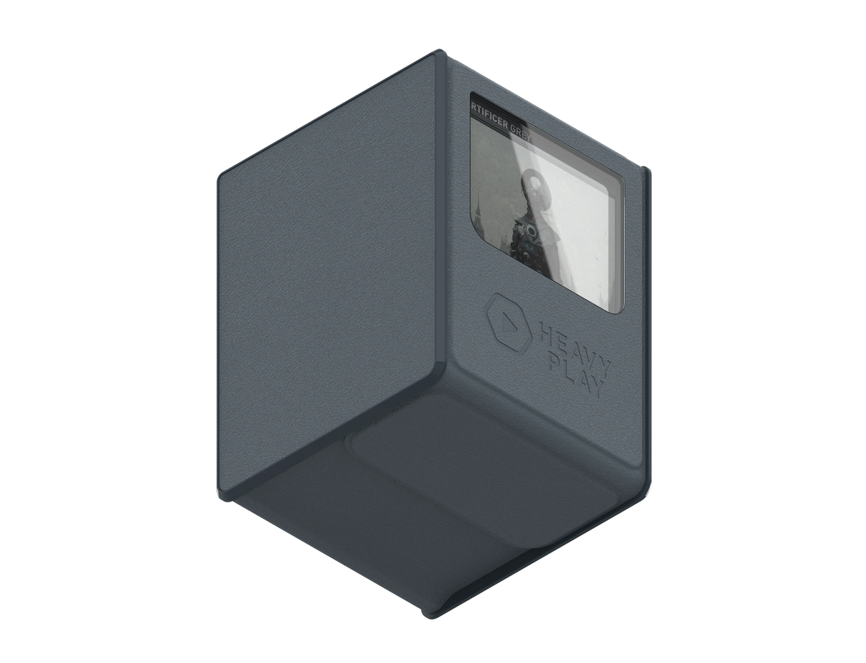 Heavy Play RFG Deckbox MAX 100DS: Artificer Grey closed front view
