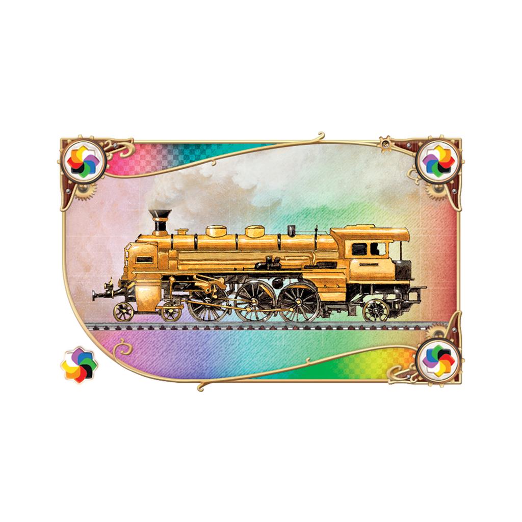 Ticket To Ride detailed game pieces featuring colored train cars and destination cards