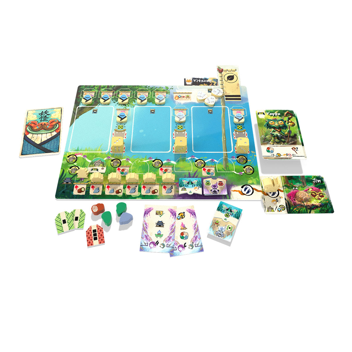 Bitoku game board and spirit forest