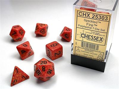 Chessex - Speckled Polyhedral Fire 7-die set