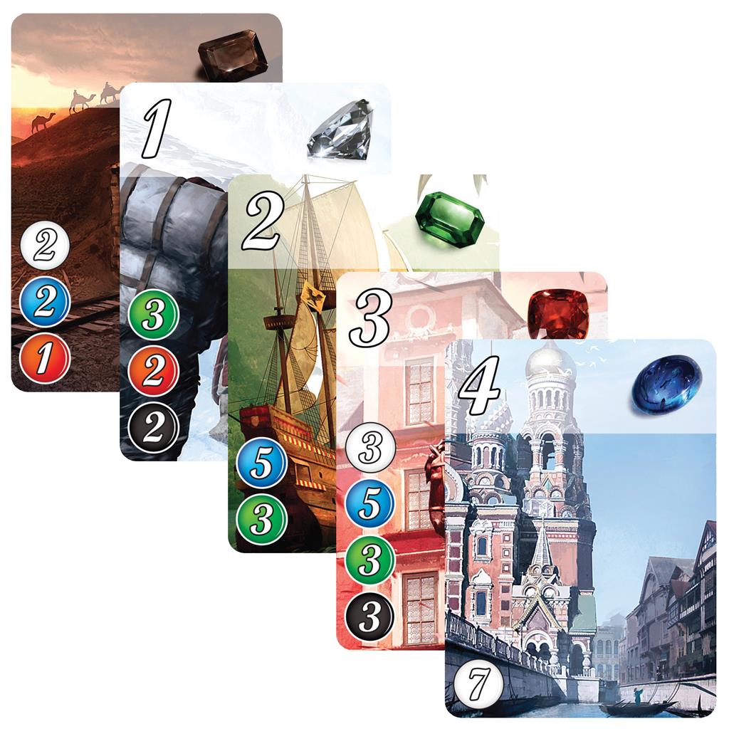 Splendor board game gem tokens and cards