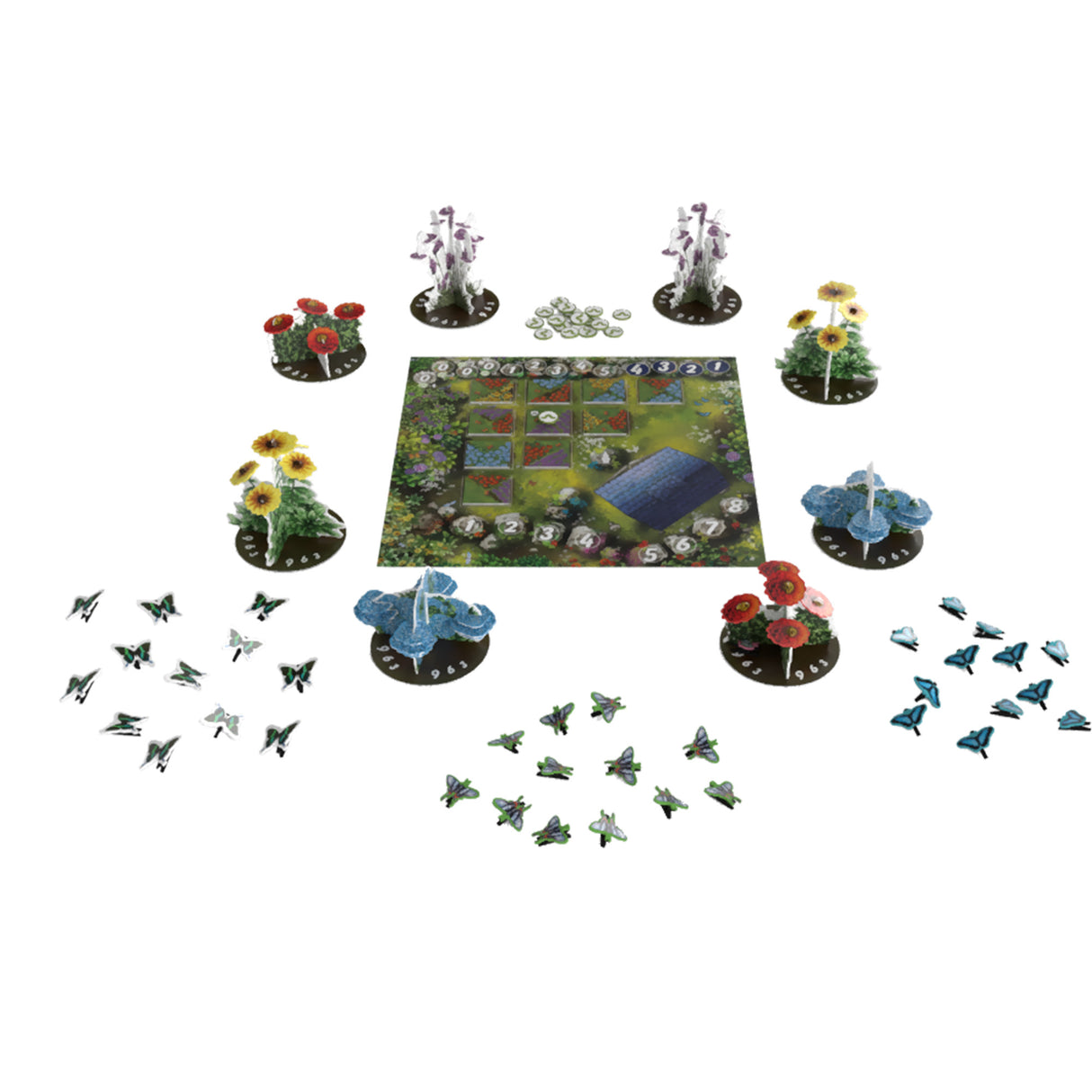 Papillon game board and butterfly cards