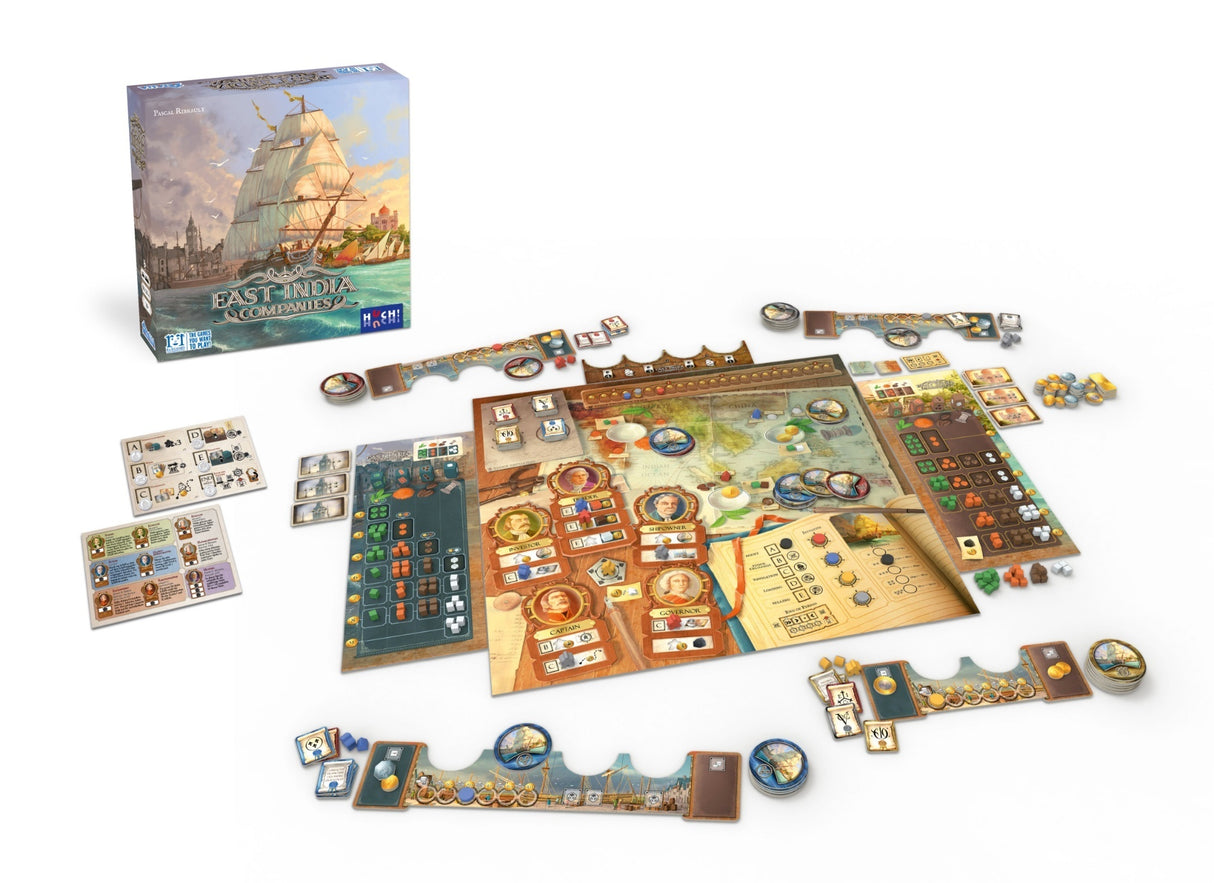 East India Companies game board and trade routes