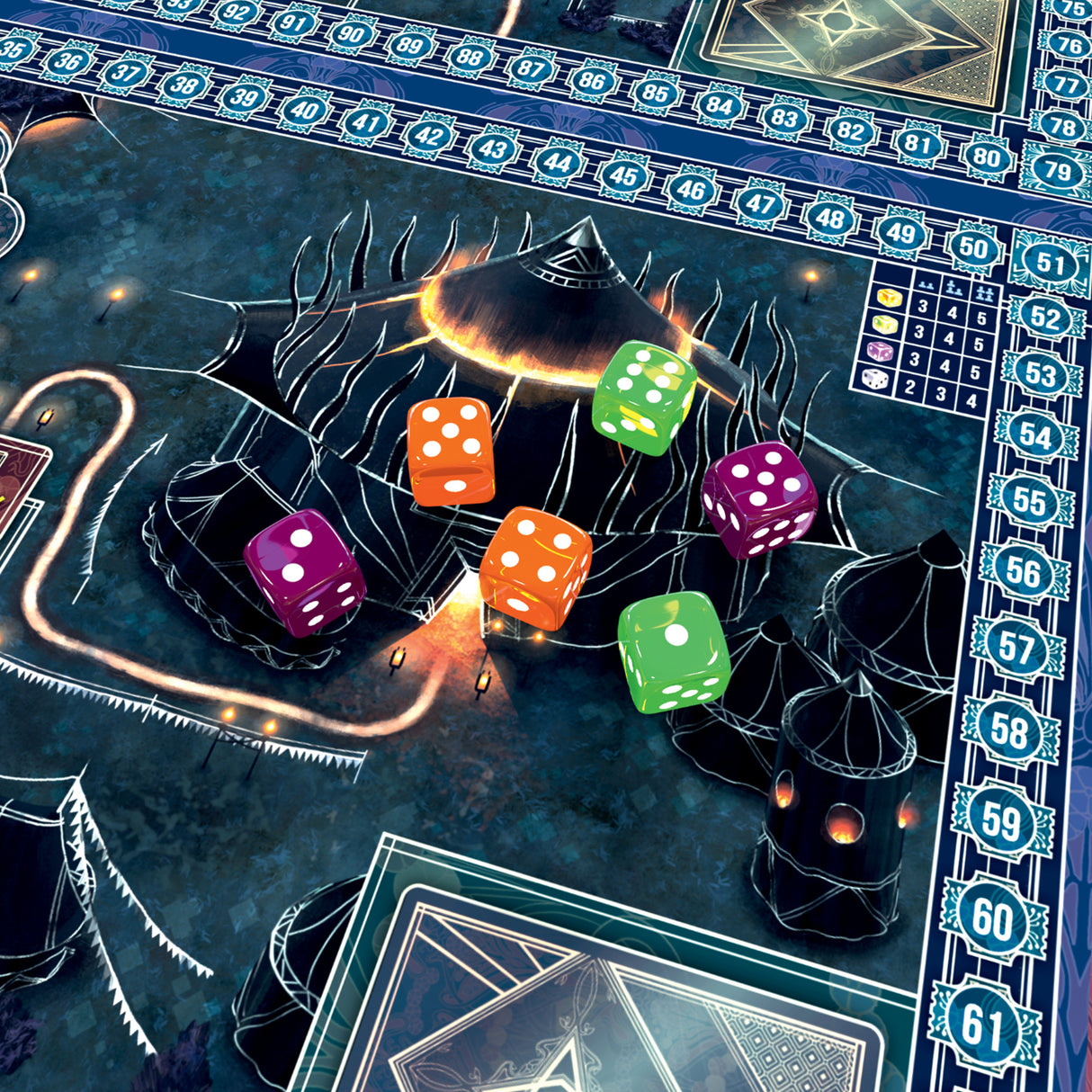 The Magnificent game board and carnival setup