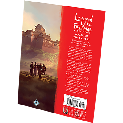 L5R RPG: Blood of the Lioness Legend of the Five Rings RPG back cover with details