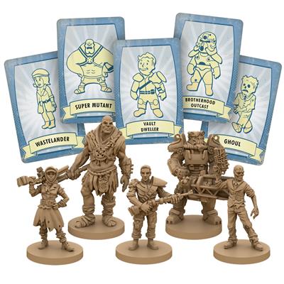 Fallout game components and miniatures