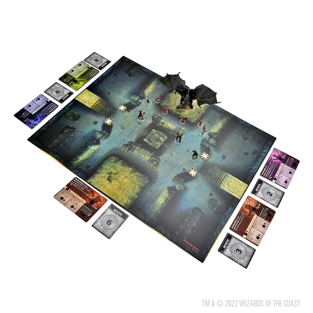 Dungeons Dragons Onslaught game board with modular terrain tiles