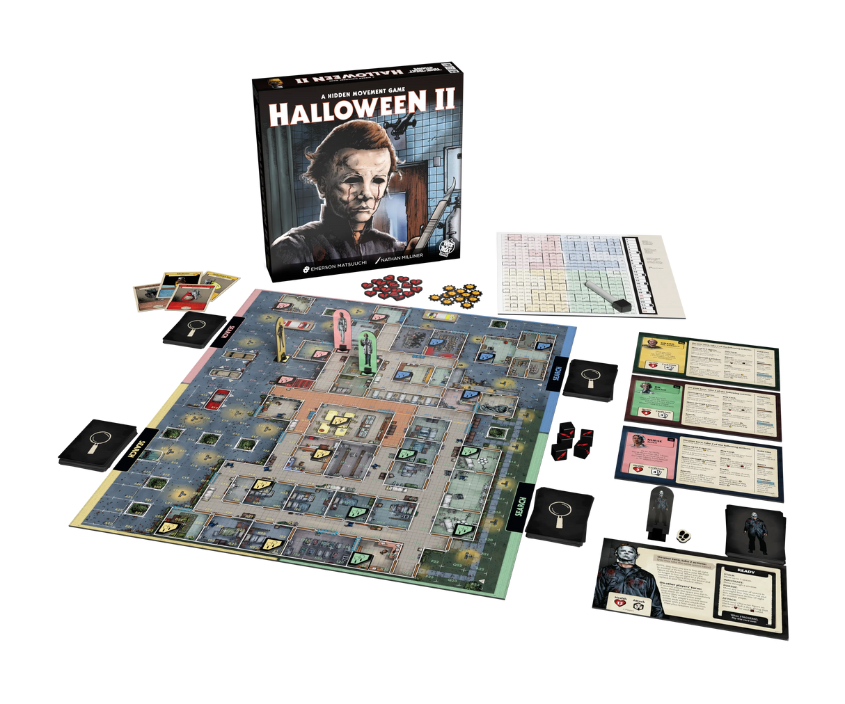 Halloween 2 - Hidden Movement Game gameplay setup and components