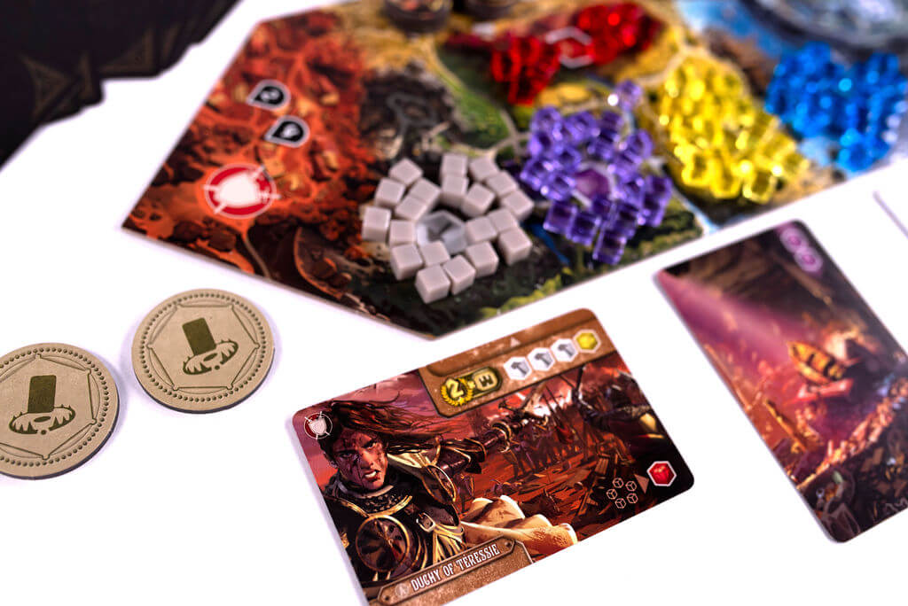 It's A Wonderful Kingdom kingdom building cards and tokens