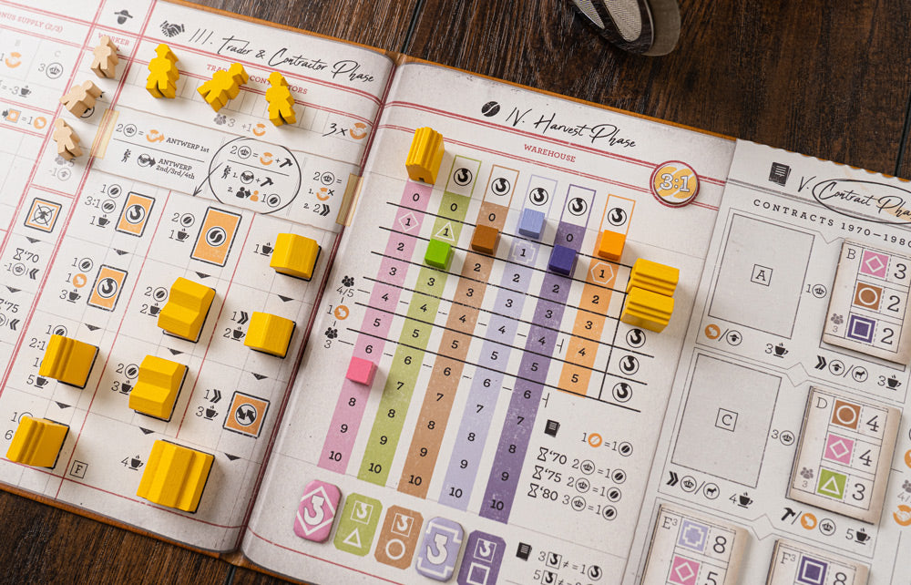 Coffee Traders gameplay setup with coffee trading mechanics