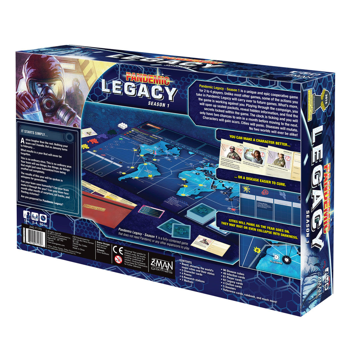 Pandemic: Legacy: Season 1 (Blue Edition) detailed back of box