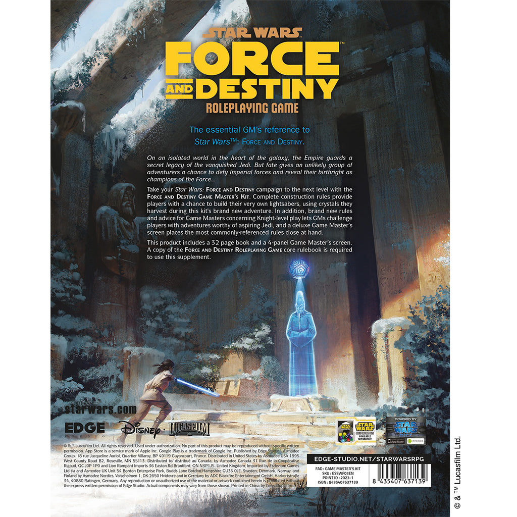 Star Wars - Force and Destiny RPG: Game Master's Kit RPG components and game materials