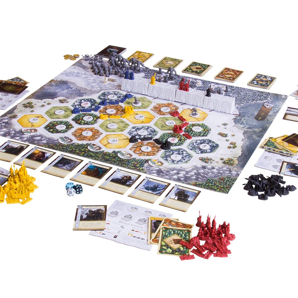 Catan: A Game of Thrones gameplay setup with Wall and wildlings