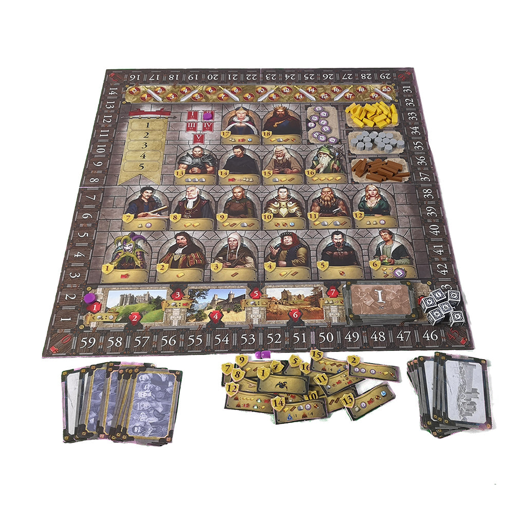 Kingsburg 2nd edition game components and dice