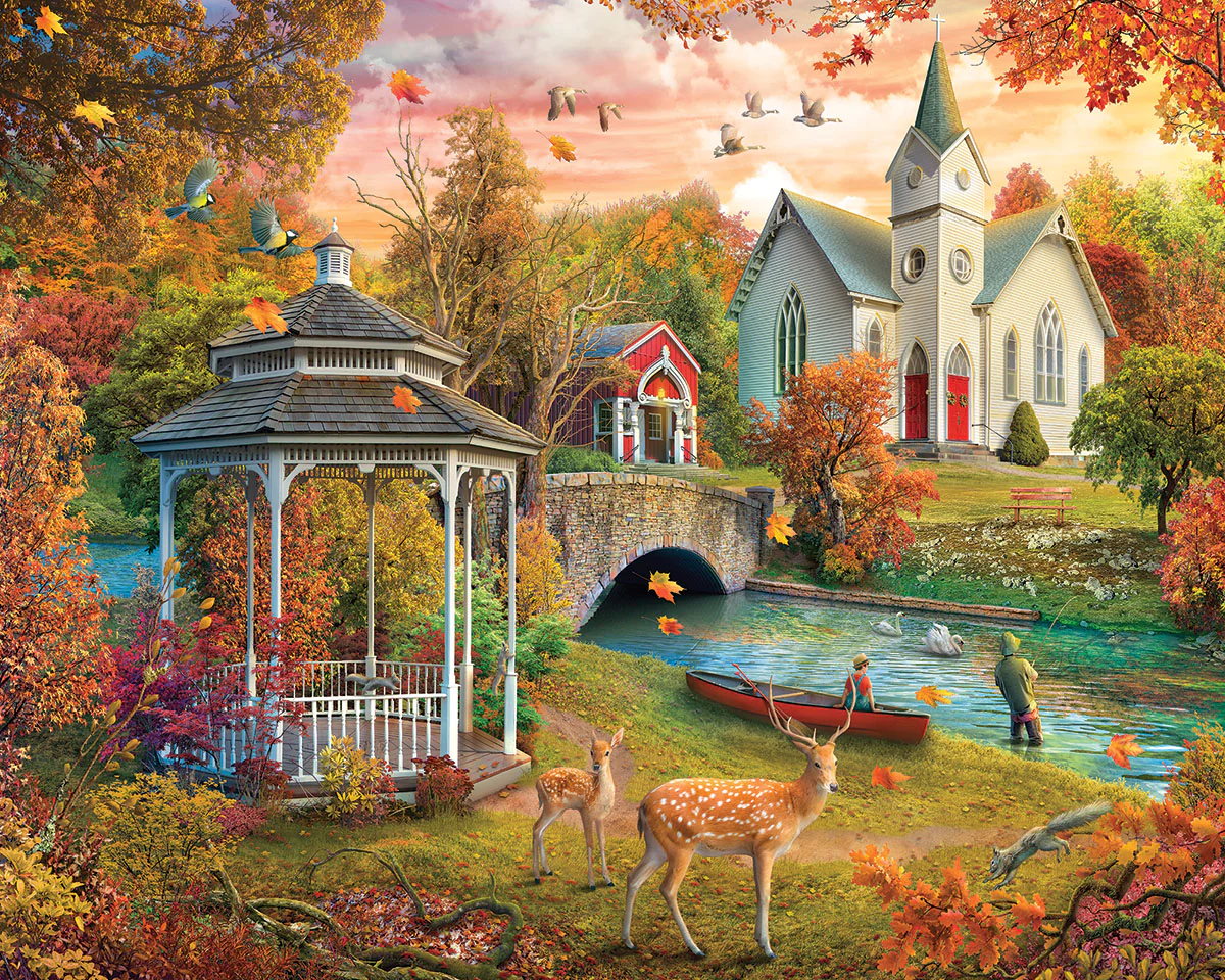 The River Church - 1000 Piece Jigsaw Puzzle White Mountain