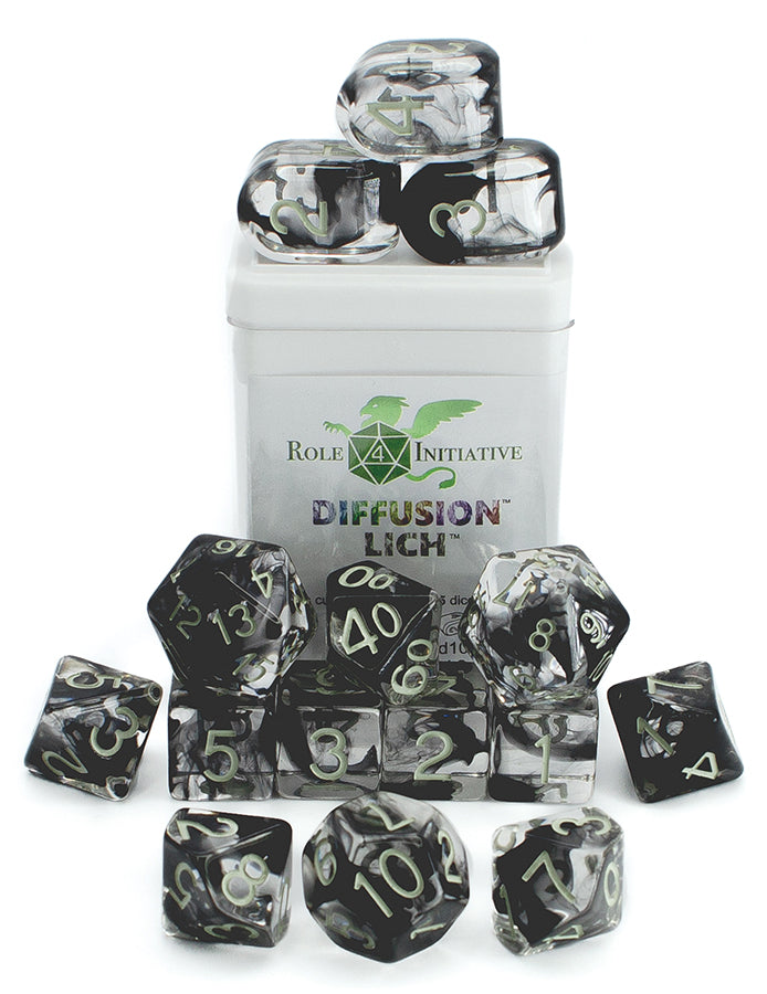 Polyhedral Dice: Diffusion Lich - Set of 15 | Elderwoods