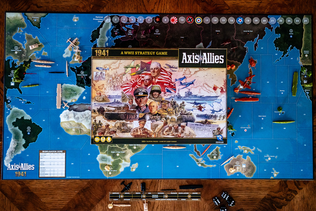 Axis & Allies: 1941 board game gameplay setup