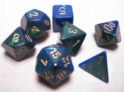 Chessex - Gemini Blue-Green/Gold 7-Die Set