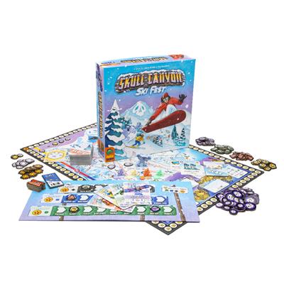 Skull Canyon: Ski Fast board game box and components