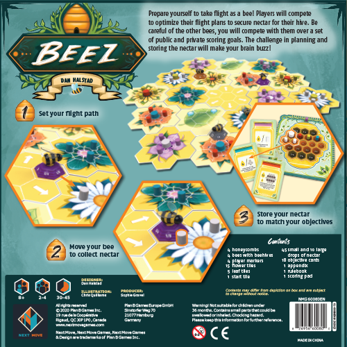 Beez flower garden and bee movement game setup