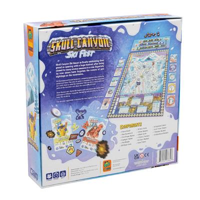 Skull Canyon: Ski Fast board game cards and racing action
