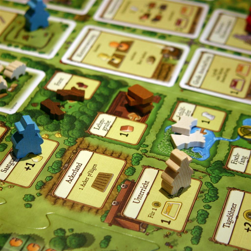Agricola: Revised Edition game components and farm boards