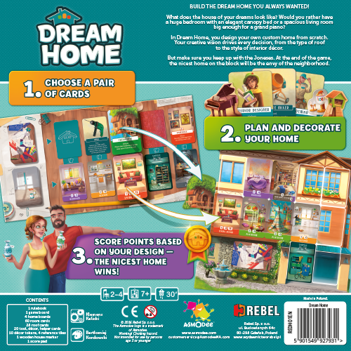 Dream Home board game gameplay setup