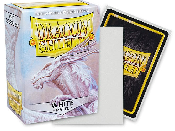 Dragon Shield Matte White packaging and sleeves