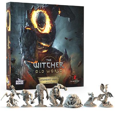 The Witcher: Old World - Legendary Hunt game components and monster cards