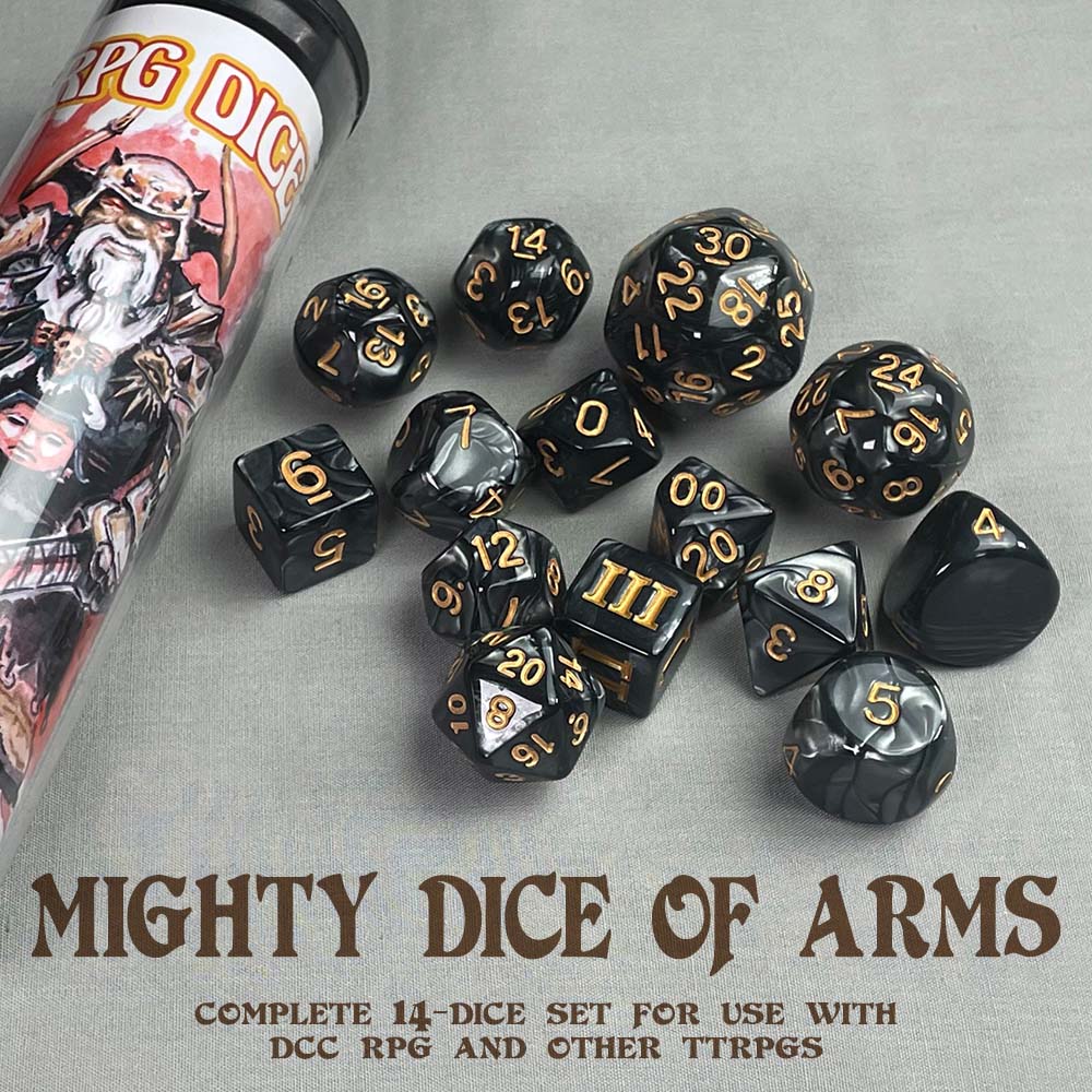 DCC Dice: Mighty Dice of Arms (14 Dice Set) | Elderwoods