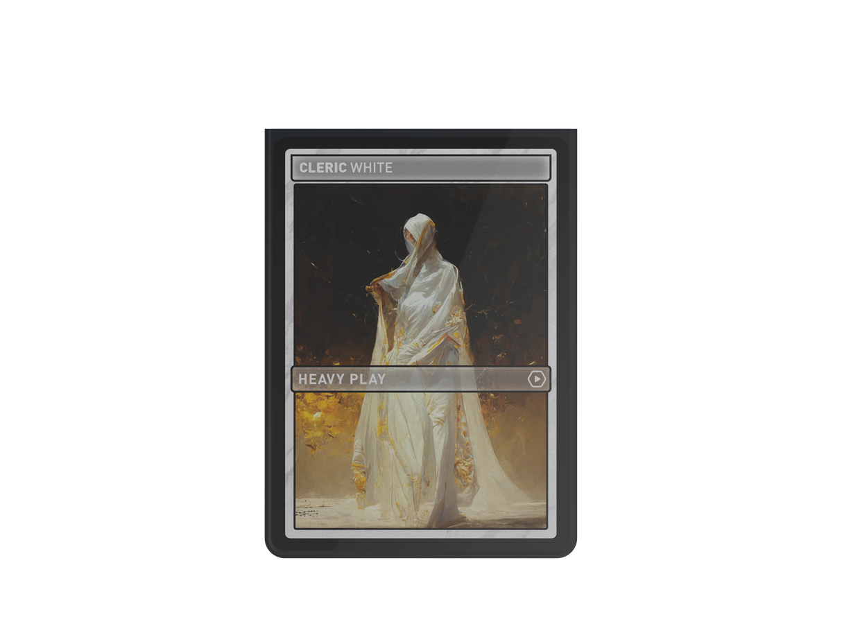 Heavy Play Curv Sleeves - Cleric White (100) card sleeve packaging with 100 count