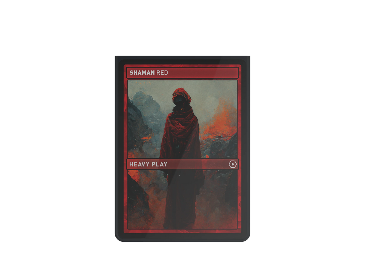 Heavy Play Curv Sleeves - Shaman Red (100) card sleeve packaging with 100 count
