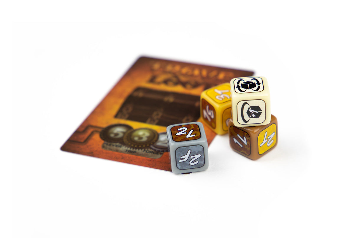 Too Many Bones game with custom dice and character mats