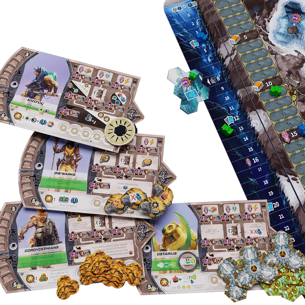Revive: Call of the Abyss board game box and components