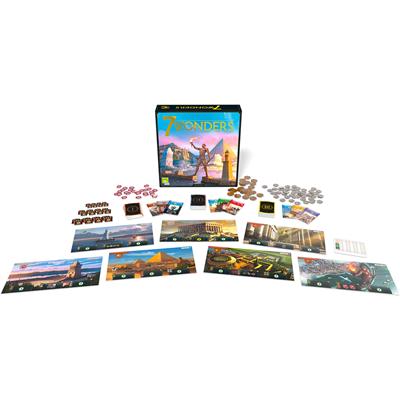 7 Wonders (New Edition) gameplay setup and player boards