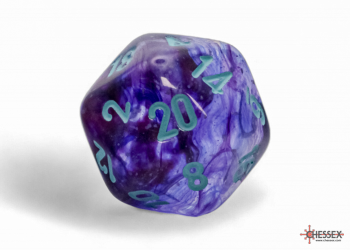 Chessex - Mega-Hedral Nebula Nocturnal/Turquoise Luminary 7-Die Set d20