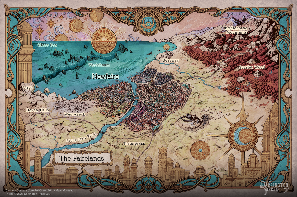 Candela Obscura RPG setting and map