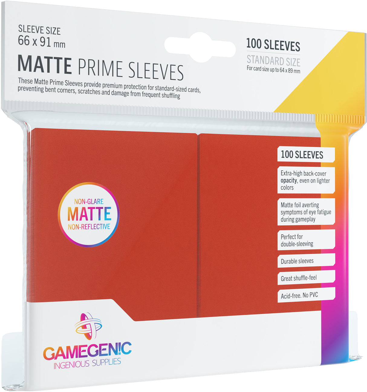 Gamegenic: Matte Prime Sleeves Red