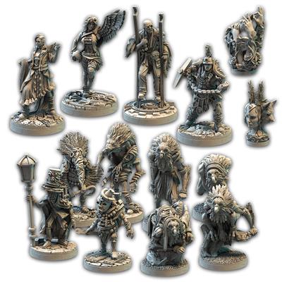 Etherfields complete game components with miniatures and tokens