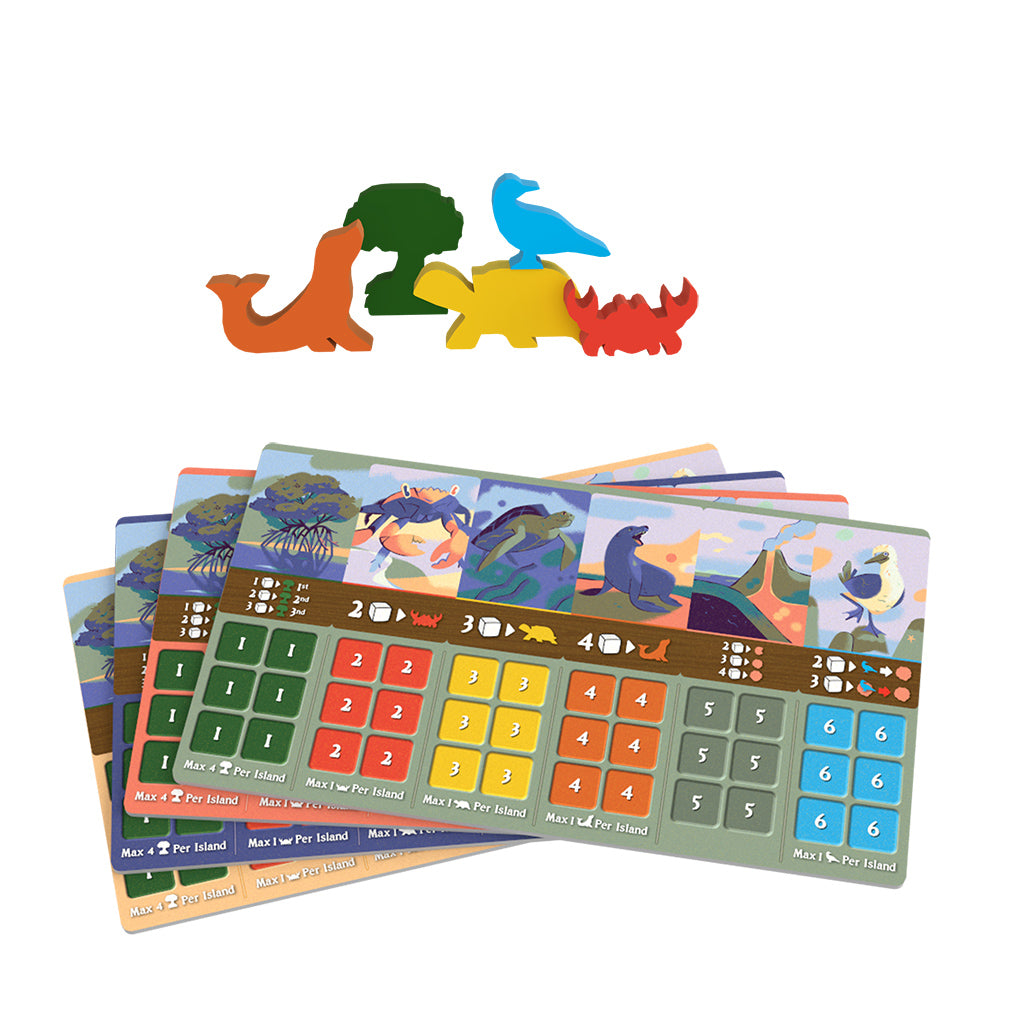 Emerge game cards and evolution tokens