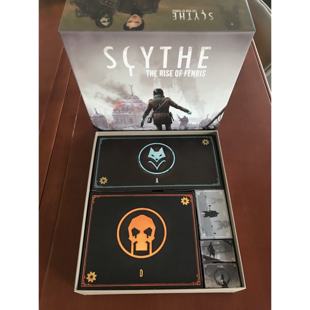 Scythe The Rise of Fenris expansion components including new factions, modules, and campaign elements