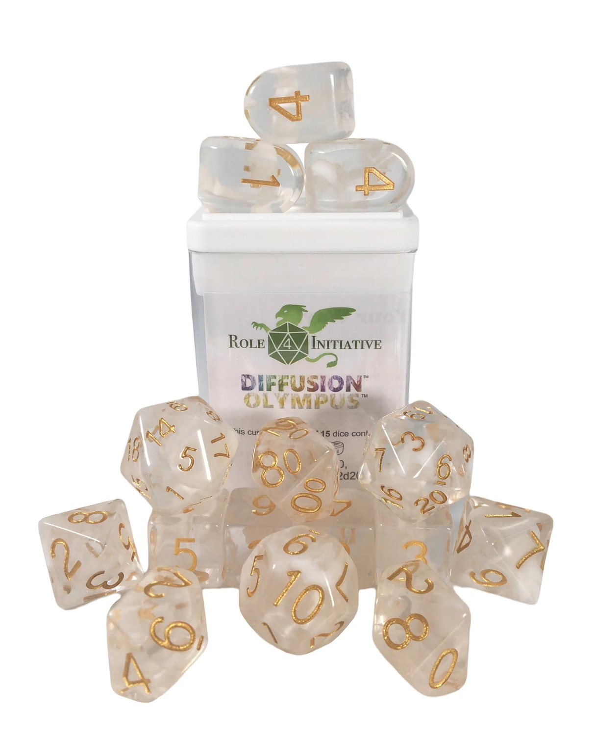 Polyhedral Dice: Diffusion Olympus - Set of 15 | Elderwoods