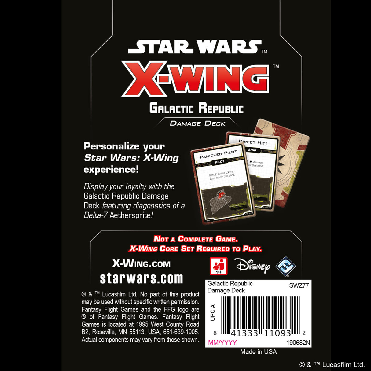 Star Wars X-Wing 2nd Ed: Galactic Republic Damage Deck
