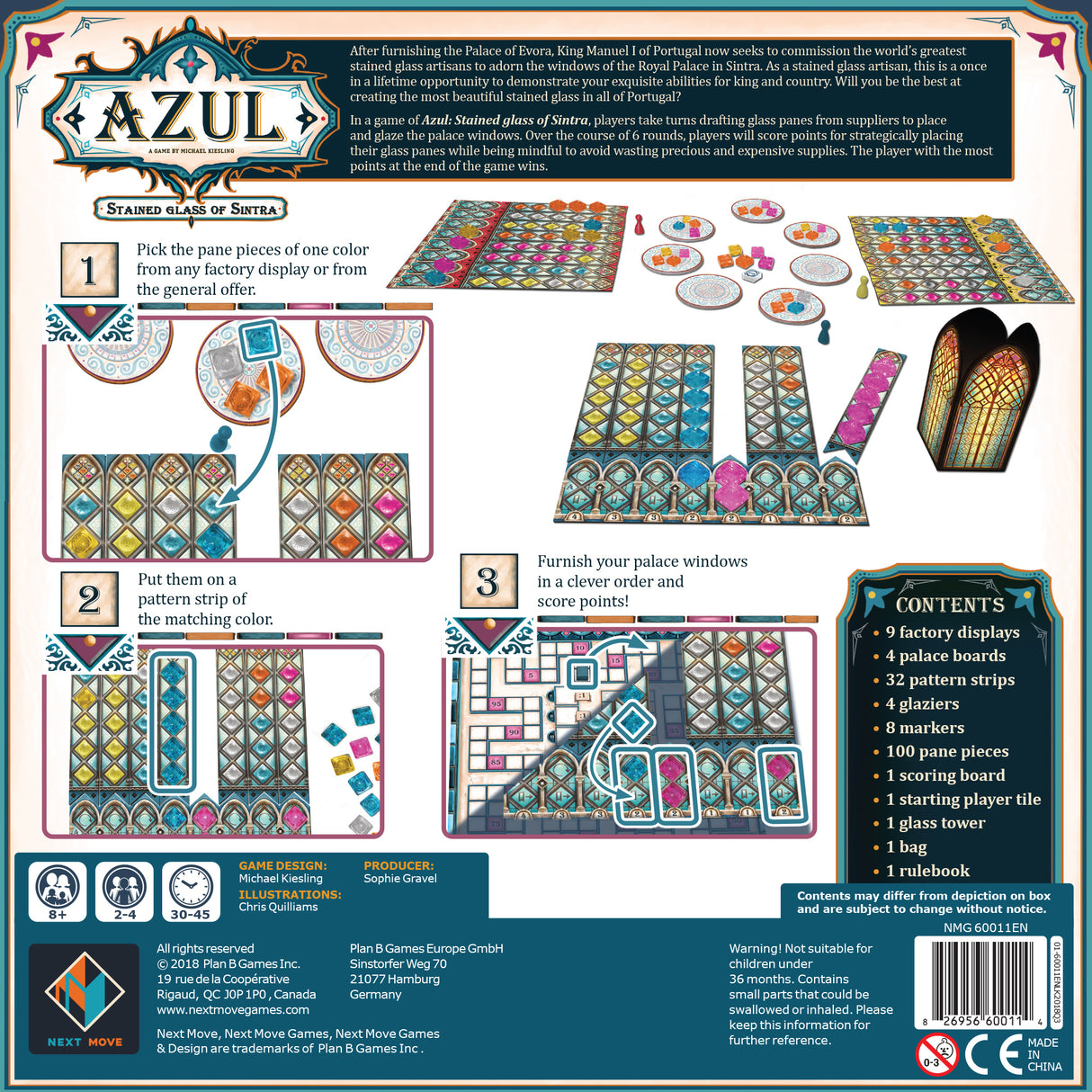 Azul: Stained Glass of Sintra board game gameplay setup