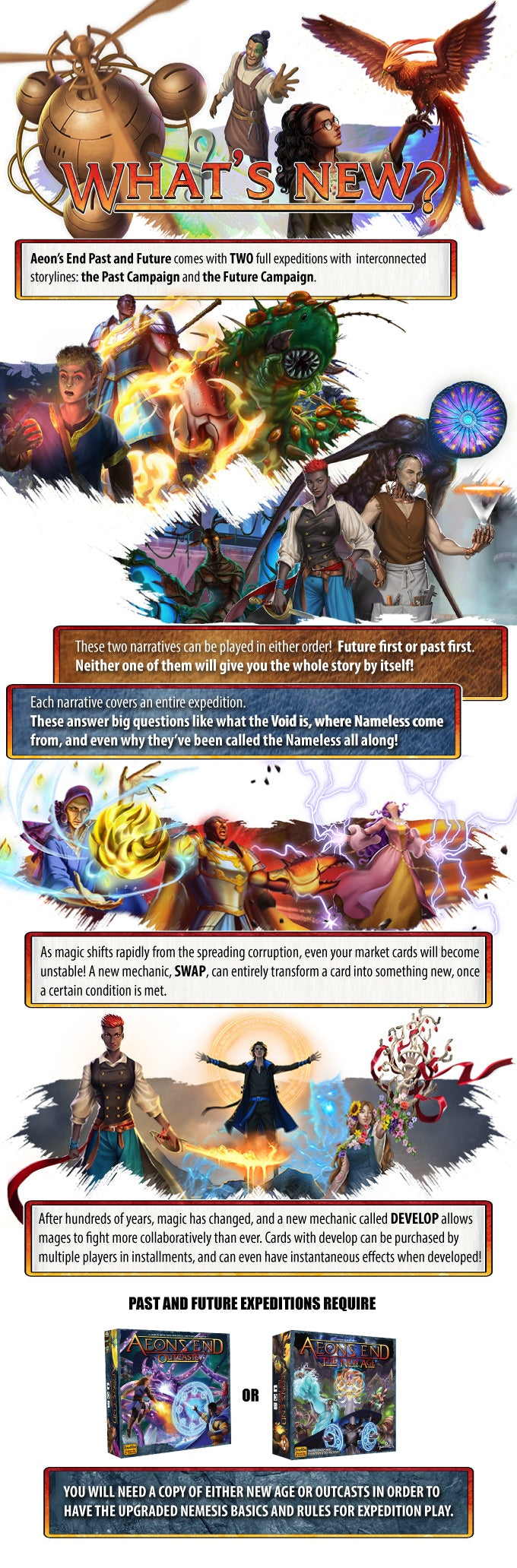 Aeon's End DBG: Past and Future Expansion gameplay setup with nemesis cards