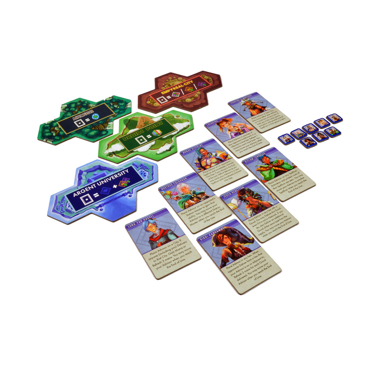 Empyreal: As Above, So Below game board and train routes